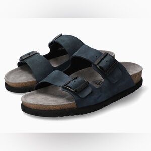 MEPHISTO Nerio Cork Sandals Navy Blue Leather Size EU41  Men’s US8 Women’s US10